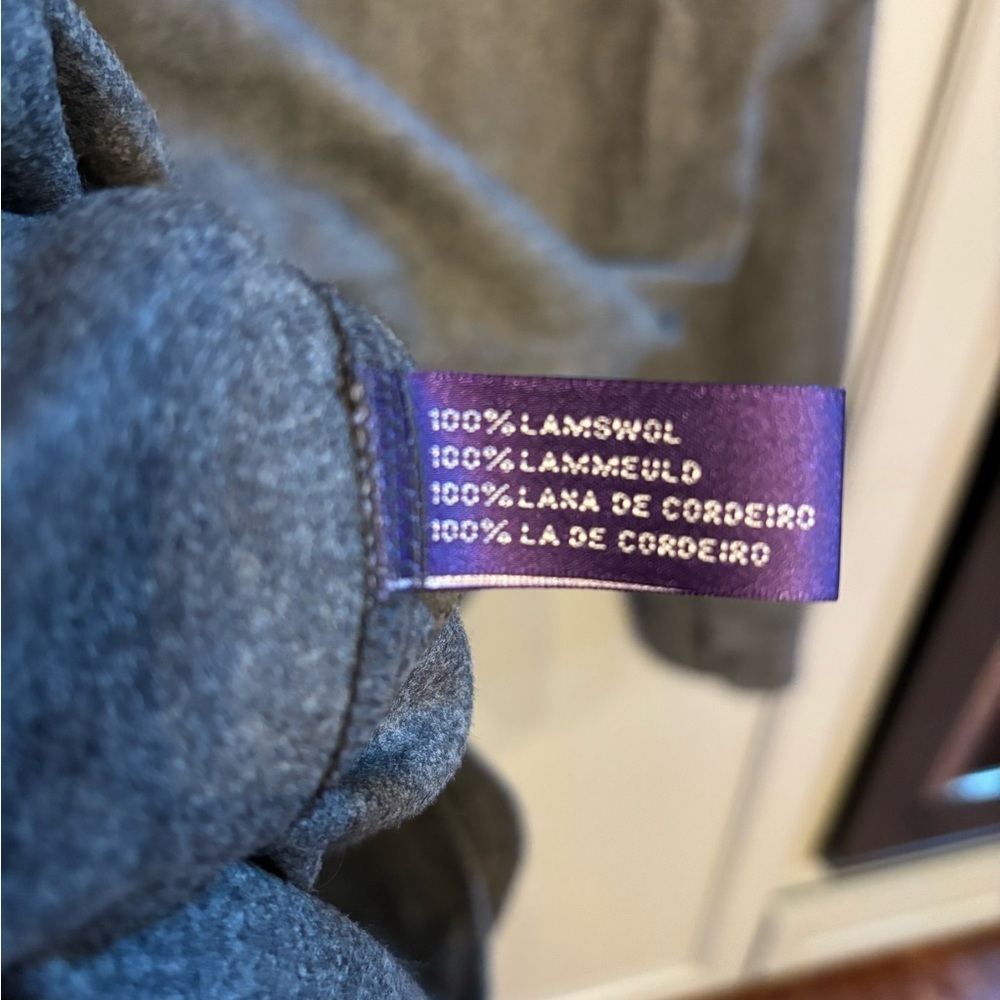 Ralph Lauren Vintage Luxury Purple label grey Lambswool button down L - Picture 4 of 6
